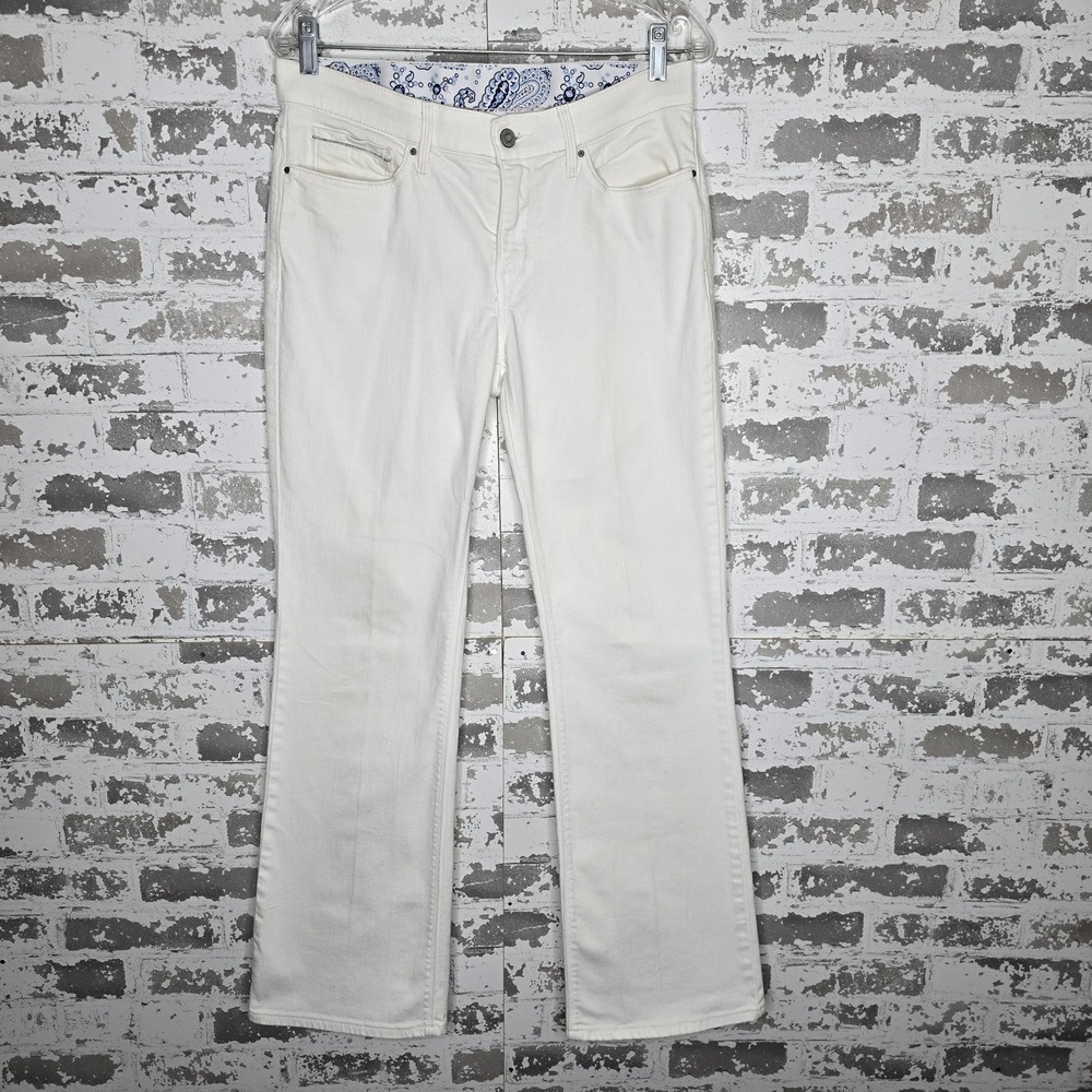 Levis 525 Jeans Womens 10 Perfect Waist Bootcut Embroidered Pockets White Denim